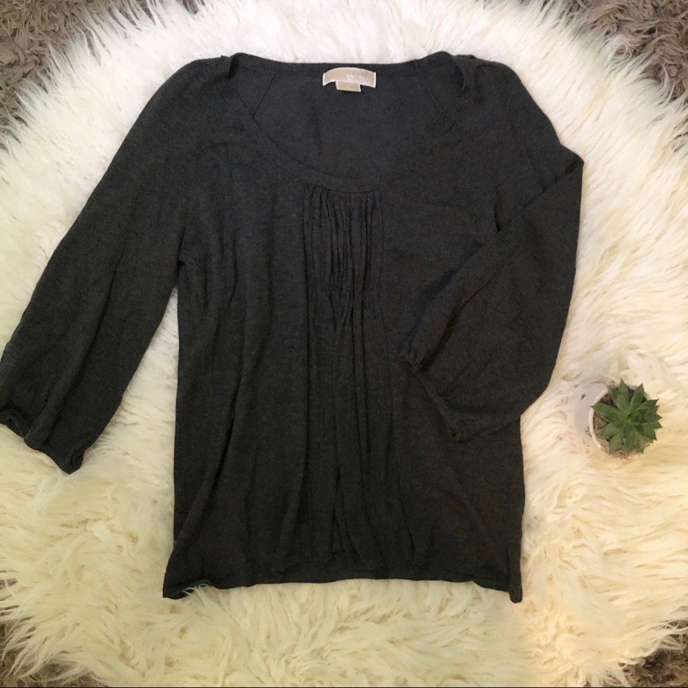 Micheal Kors Charcoal Grey Long-Sleeved Top, Sz L